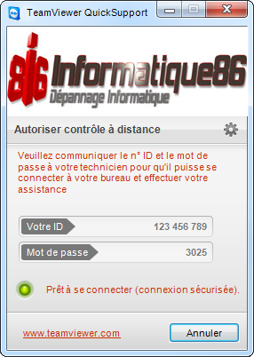 Fenetre ID Teamviewer